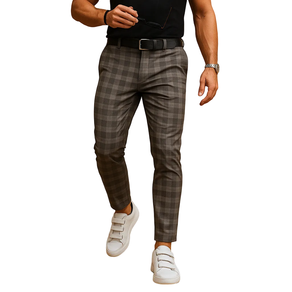 Callum | Men’s Checkered Casual Trousers